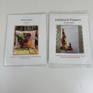 Patterns Laura Heine Fiberworks Collage Quilting Rosette Pillow Hollyhocks Quilt